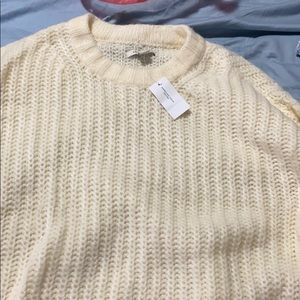 cream american eagle cropped sweater
